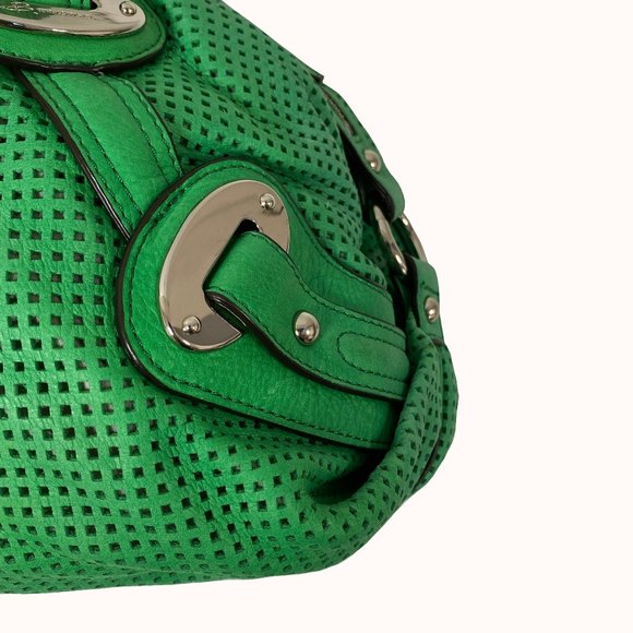 B. Makowsky Green Leather Shoulder Bag - Picture 8 of 9